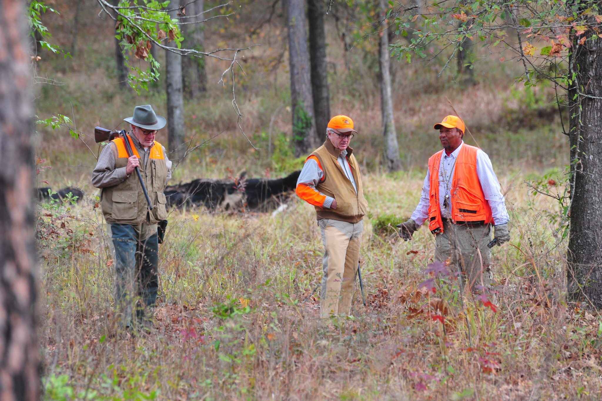 hunter and two guides on Riverview Plantation property