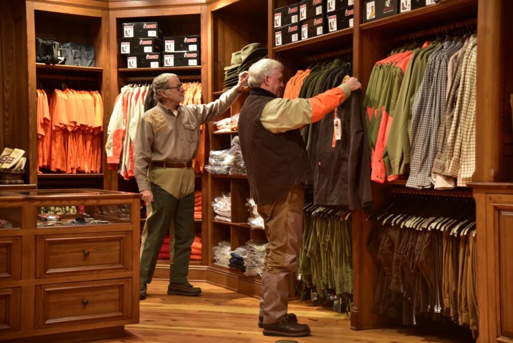 men shopping the Riverview Plantation's Pro Shop